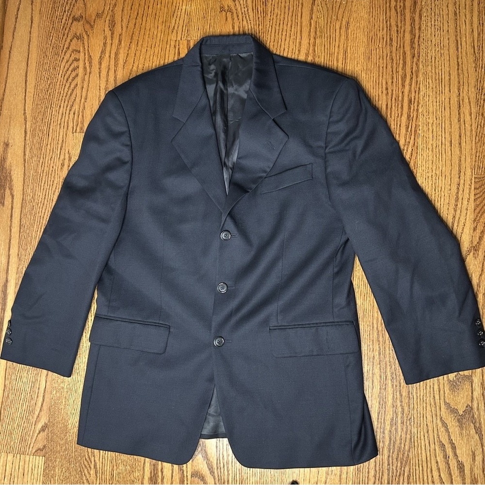 Claudio Morelli Mens Blazer Career Suit Single Breasted Pure Wool Size 40 Navy